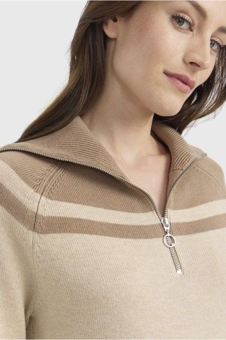 Pull col camionneur Harcour Claira Crème pour femme