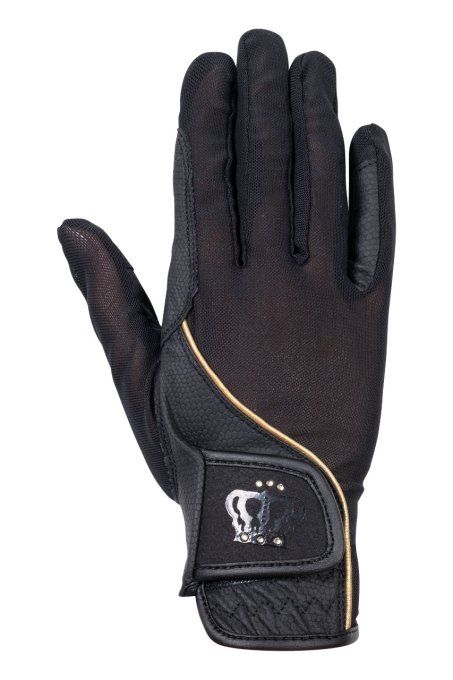 Gants d'équitation pour cavalières HKM Rosegold Glamour XS à XXL