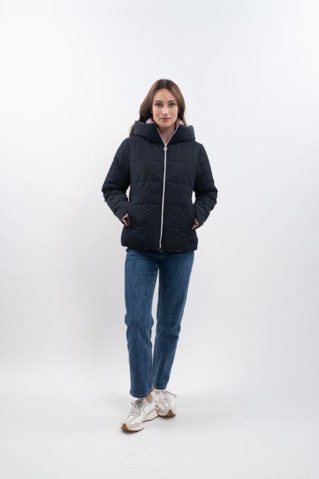 Parka courte réversible Adele FW25 Harcour Navy/Light Pink
