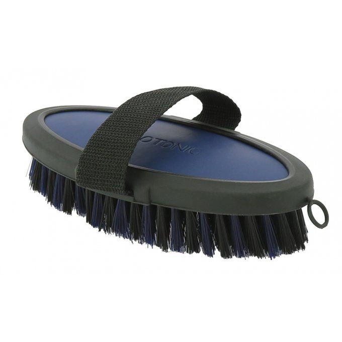 Brosse nylon Hippo-Tonic Softgrip flexible - bouchon cheval