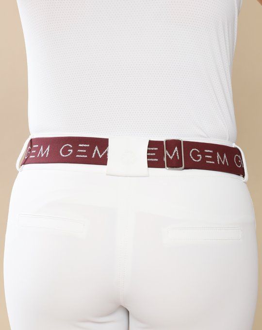 Ceinture ZAZA GEM Équitation Bordeaux Silver – vue portée de dos