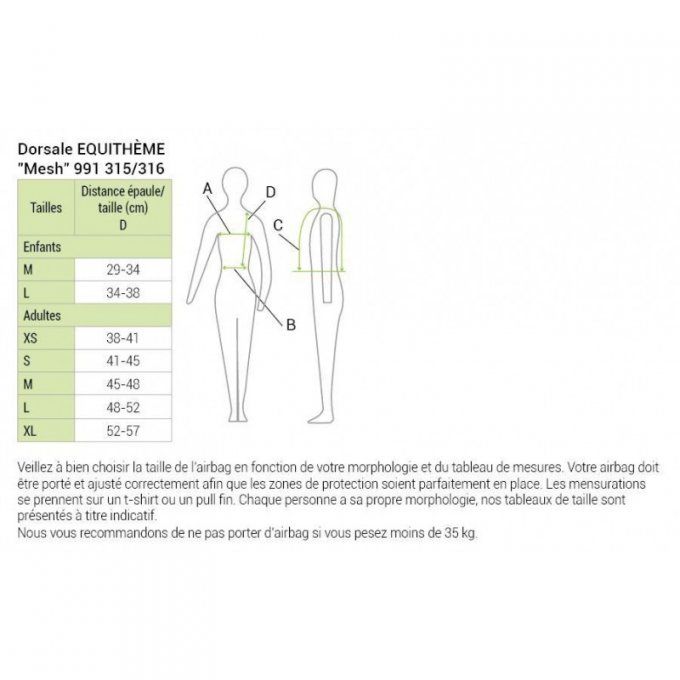 Dorsale EQUITHÈME Mesh - Adulte