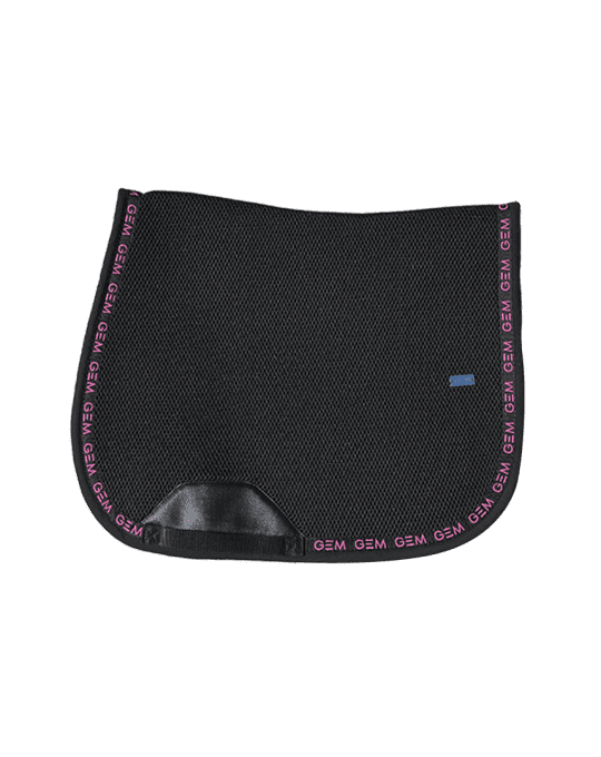 Tapis de selle GEM Mesh BLEU ultra respirant pour cheval rose