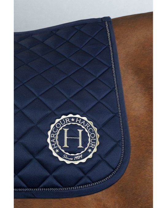HARCOUIR - PACK Tapis Sunny et bonnet Funny Navy/Light Gold