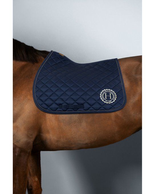 HARCOUIR - PACK Tapis Sunny et bonnet Funny Navy/Light Gold
