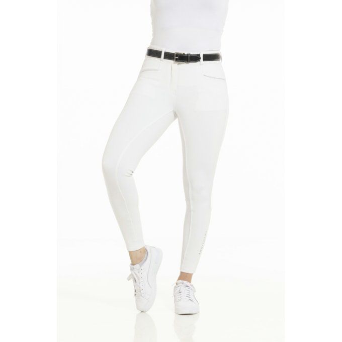 Pantalon EQUITHÈME Claudine fond silicone Blanc - Femme