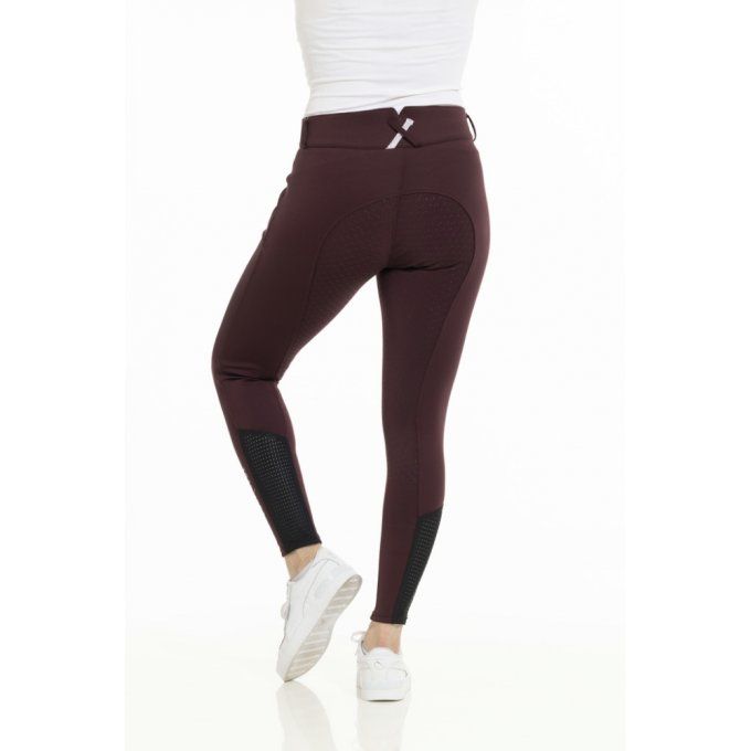 Pantalon EQUITHÈME Claudine fond silicone Bordeaux - Femme