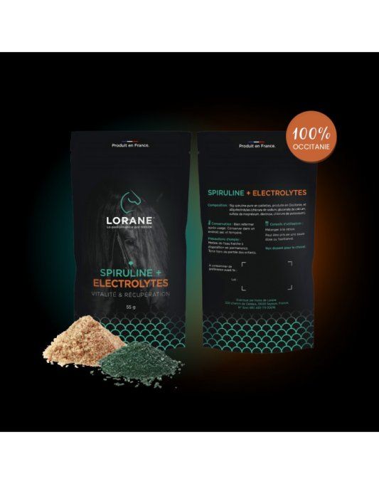 Spiruline + électrolytes pour chevaux - Lorane Unidose
