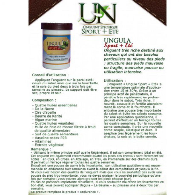 UNGULA Sport + Eté/ Mi-saison  480 mL